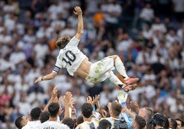 La despedida de Modric y Ancelotti en el Santiago Bernabéu, en imágenes