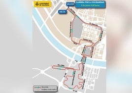 Calles cortadas y líneas de la EMT desviadas en Valencia el domingo 8 de junio por la Carrera por la Solidaridad