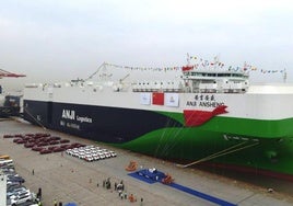 «Anji Ansheng»: el barco portavehículos más grande del mundo ya viaja de China a Europa